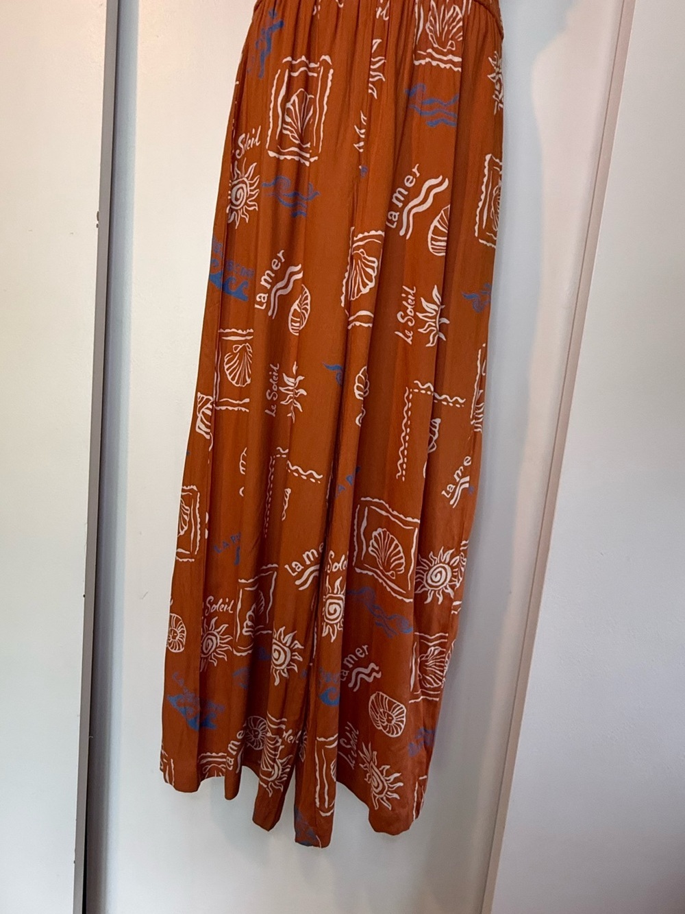 Patrons of Peace Rust Jumpsuit with White Print - Picture 5 of 15
